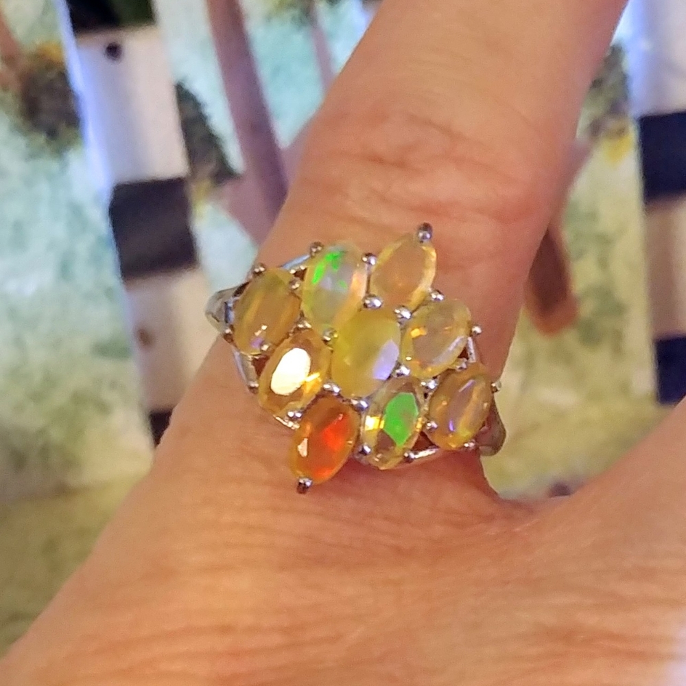🆕🏝️ Natural Ethiopian Opal Ring - Picture 4 of 5